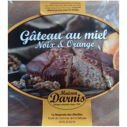 GATEAU AU MIEL NOIX ORANGE 380
