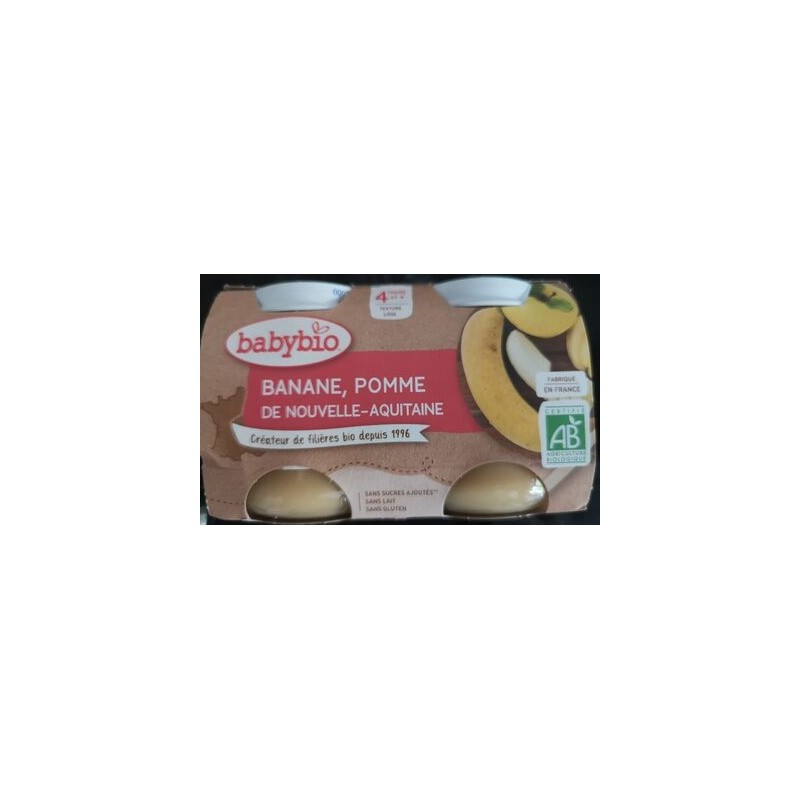 COMPOTE BABYBIO POMME BANANE 2 COMPOTE BABYBIO POMME BANANE 2