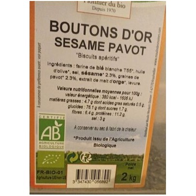 BOUTONS D OR BLE SESAME PAVOT