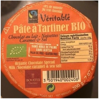 PATE A TARTINER NOISET LAIT CA