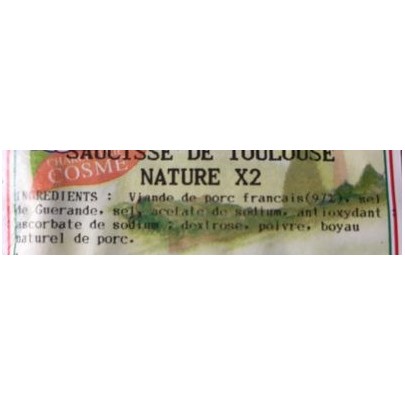 SAUCISSE DE TOUL