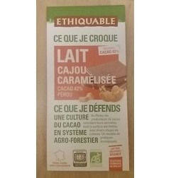 CHOCOLAT LAIT CAJOU BIO 100G