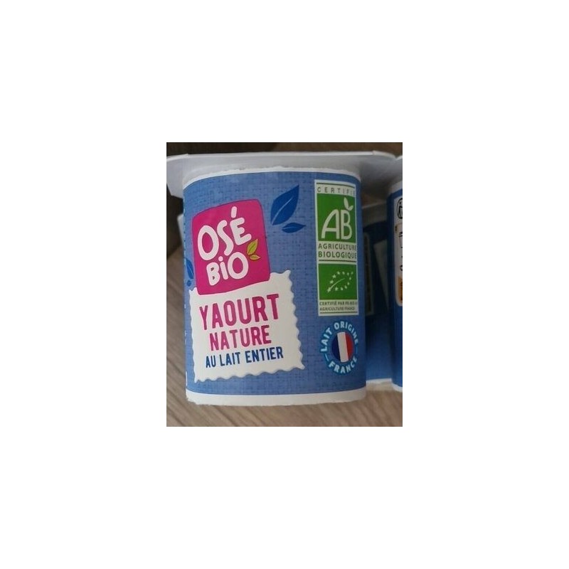 YAOURT NATURE AU LAIT ENTIER O YAOURT NATURE AU LAIT ENTIER O
