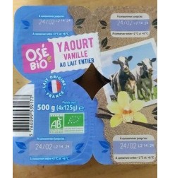 YAOURT VANILLE AU LAIT ENTIER