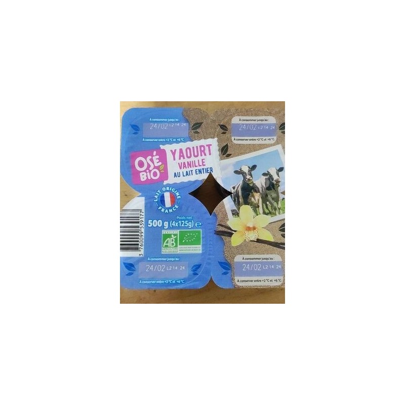 YAOURT VANILLE AU LAIT ENTIER YAOURT VANILLE AU LAIT ENTIER