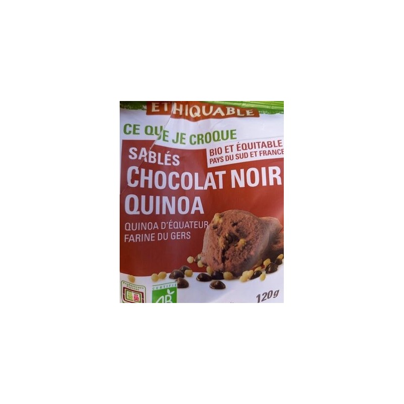 SABLE CHOCOLAT NOIR QUINOA BIO