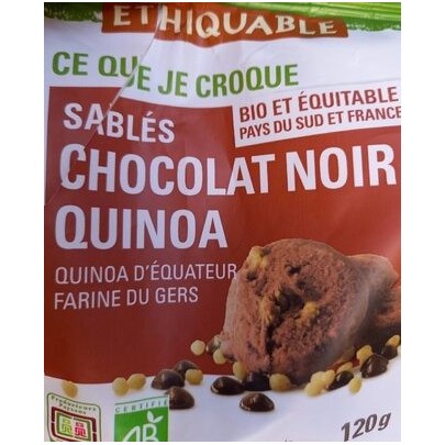 SABLE CHOCOLAT NOIR QUINOA BIO