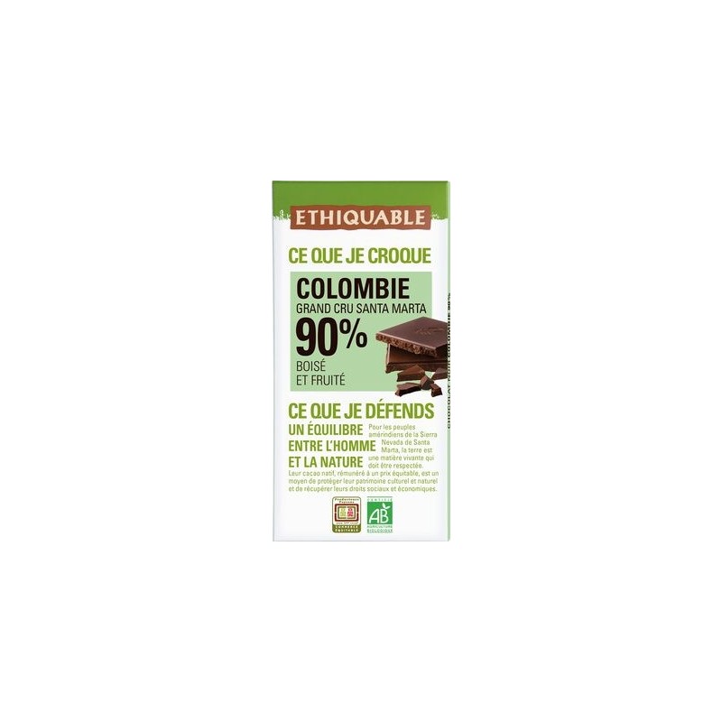 CHOCOLAT NOIR 90% CACAO COLOMB CHOCOLAT NOIR 90% CACAO COLOMB