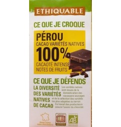 CHOCOLAT NOIR 100% CACAO PEROU