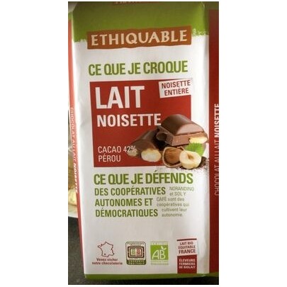 CHOCOLAT LAIT NOISETTES ENTIER