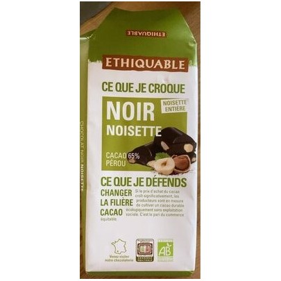 CHOCOLAT NOIR 65% NOISETTE PER