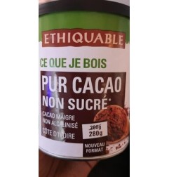 PUR CACAO NON SUCRE BIO 280G