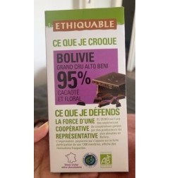 CHOCOLAT NOIR 95% CACAO BOLIVI