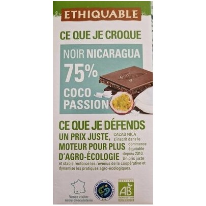 CHOCOLAT NOIR 75% COCO PASSION