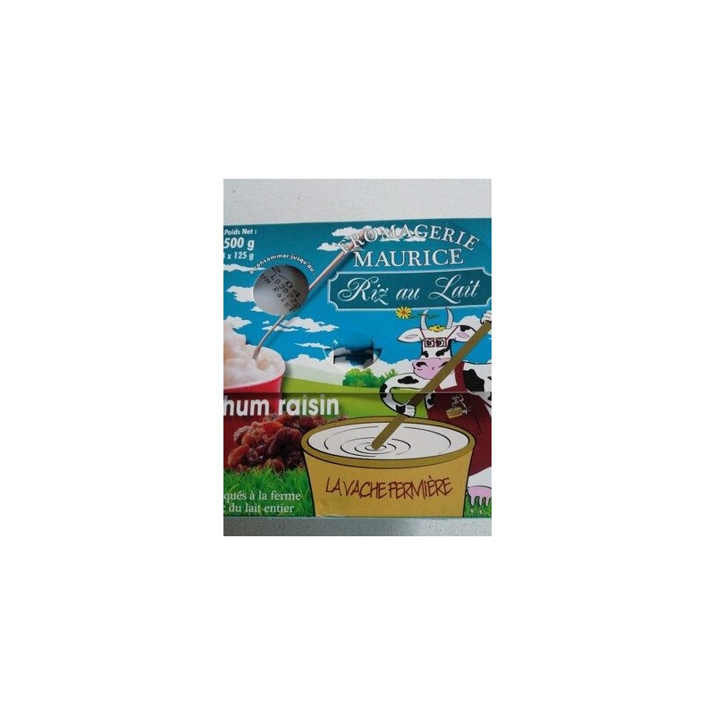 RIZ AU LAIT RHUM RAISIN 4X125G RIZ AU LAIT RHUM RAISIN 4X125G